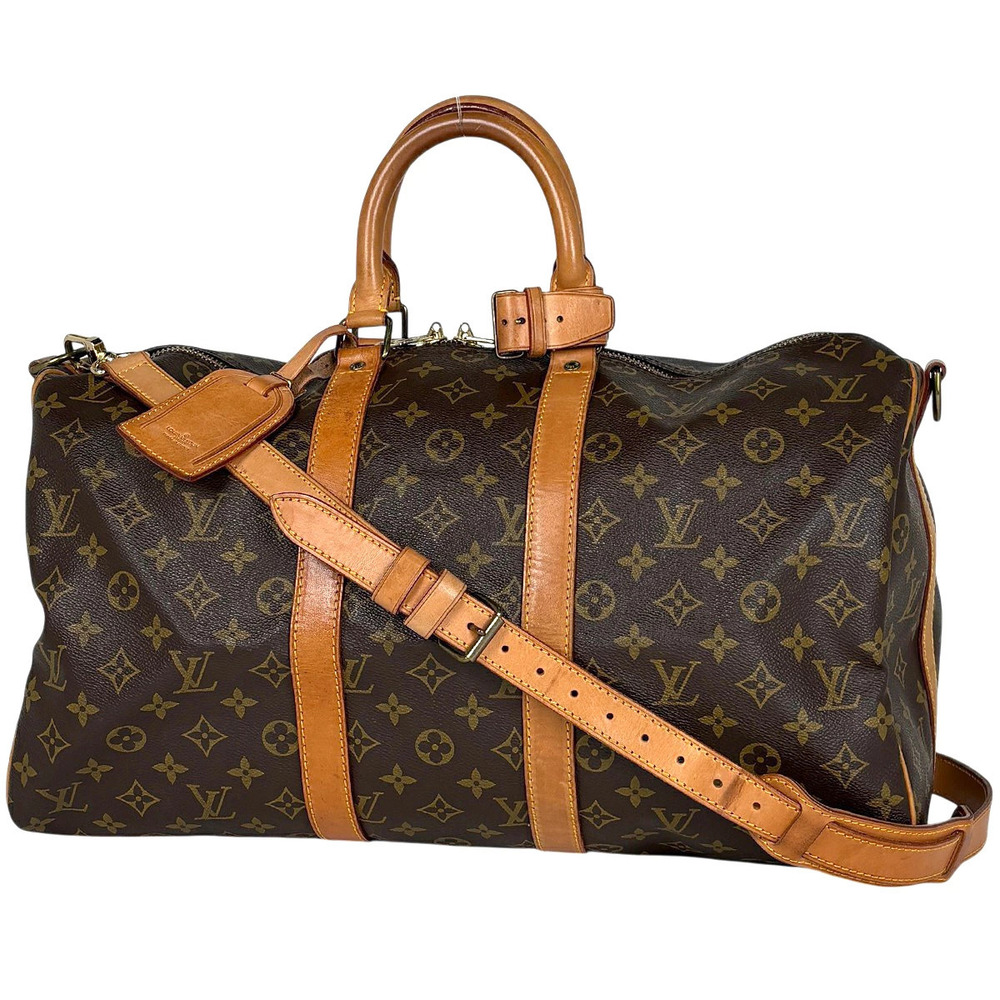 Louis Vuitton Keepall Bandouliere Boston Bag Monogram Brown